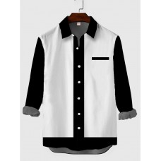 Vintage Black Edge Pocketless Men's Long Sleeve Shirt